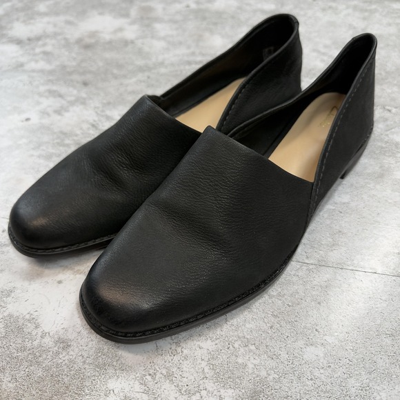 Clarks Shoes Womens Size 9 Black Pure Easy Leather Loafers Slip On Comfort - Picture 1 of 9